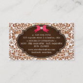 Carte De Visite Boulangerie Brown élégante de diamant de gâteau de (Dos)