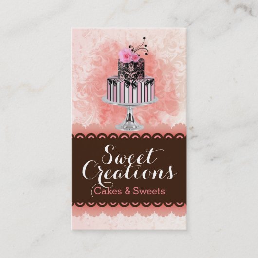 Carte De Visite Boulangerie Cake Business Sweet Creations (Devant)