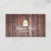 Carte De Visite Boulangerie Cake Cupcake Dessert Bois rustique (Devant)