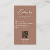 Carte De Visite Boulangerie Cake Custom Monogramme Logo Brown (Dos)