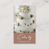 Carte De Visite Boulangerie Cake Custom Monogramme Logo Brown (Devant)
