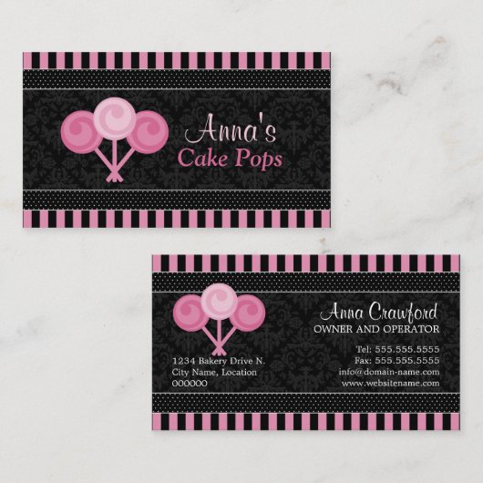 Carte De Visite Boulangerie Cake Pops (Devant / Derrière)