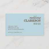 Carte De Visite Boulangerie Casquette Blue Gold (Dos)