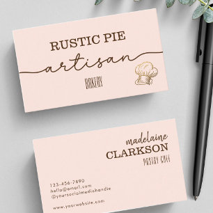 Carte De Visite Boulangerie Casquette Blush Gold Chef