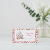 Carte De Visite Boulangerie Chef Kitten Rose (Debout devant)