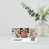 Carte De Visite Boulangerie/Chef/Restauration Code QR 4 Photo Scri (Debout devant)