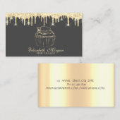 Carte De Visite Boulangerie Chic Cupcake Faux Faux Gold Drivers (Devant / Derrière)
