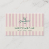 Carte De Visite Boulangerie Coastal Pink Stripes Logo Loyalty Punc (Devant)