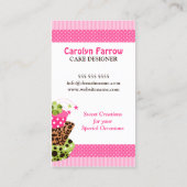 Carte De Visite Boulangerie colorée de gâteau (Dos)