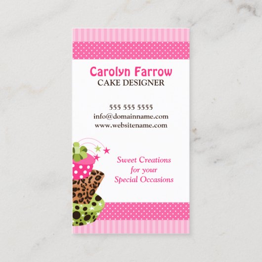 Carte De Visite Boulangerie colorée de gâteau (Dos)