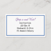 Carte De Visite Boulangerie | Cupcake (Dos)