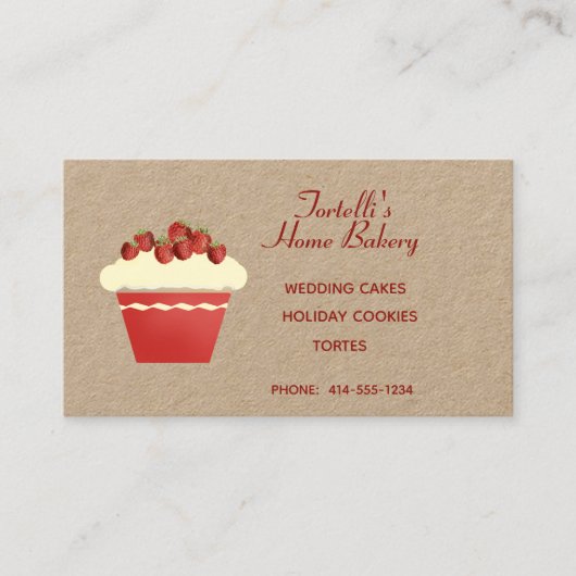 Carte De Visite Boulangerie Cupcake (Devant)