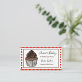 Carte De Visite Boulangerie | Cupcake arrosé de chocolat (Debout devant)
