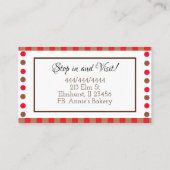 Carte De Visite Boulangerie | Cupcake arrosé de chocolat (Dos)