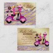 Carte De Visite Boulangerie Cupcake Cake Pops Parties scintillant  (Devant / Derrière)