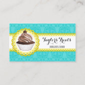 Carte De Visite Boulangerie Cupcake Damask Frontale à échalotes (Devant)