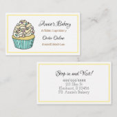 Carte De Visite Boulangerie | Cupcake Jaune (Devant / Derrière)