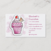 Carte De Visite Boulangerie Cupcake Moderne (Dos)