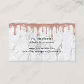 Carte De Visite Boulangerie Cupcake Moderne Rose Marbre blanc à go (Dos)