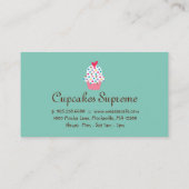 Carte De Visite Boulangerie Cupcake Pois Brown Coeur Vert (Dos)