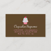 Carte De Visite Boulangerie Cupcake Pois Coeur Brown (Dos)