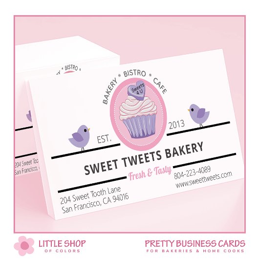 Carte De Visite Boulangerie Cupcake Rose