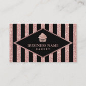Carte De Visite Boulangerie Cupcake Rose Parties scintillant or Gr (Devant)