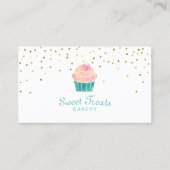 Carte De Visite Boulangerie Cupcake Sweet Traite Gold Confetti (Devant)