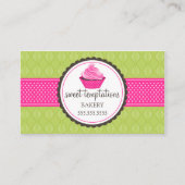 Carte De Visite Boulangerie Cupcake Vert Rose (Devant)