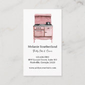 Carte De Visite Boulangerie Cute Rose Vintage Four (Dos)
