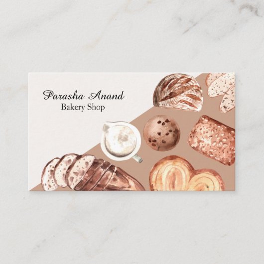 Carte De Visite Boulangerie d'aquarelle (Devant)