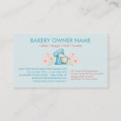 Carte De Visite Boulangerie d'aquarelle bleu Logo Floral (Dos)