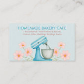 Carte De Visite Boulangerie d'aquarelle bleu Logo Floral (Devant)