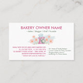 Carte De Visite Boulangerie d'aquarelle violet Logo Floral (Dos)