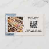 Carte De Visite Boulangerie de bonbons avec image et code QR (Devant)