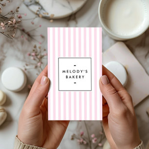 Carte De Visite Boulangerie de bonbons rose rétro