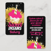 Carte De Visite Boulangerie de cuisson au cupcake de nuage d'or Fa (Devant / Derrière)