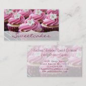 Carte De Visite Boulangerie de cupcake à fleurs roses (Devant / Derrière)