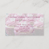 Carte De Visite Boulangerie de cupcake à fleurs roses (Dos)