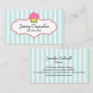Carte De Visite Boulangerie de Cupcake Bleu Fantaisiste