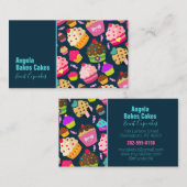 Carte De Visite Boulangerie de Cupcake colorée (Devant / Derrière)