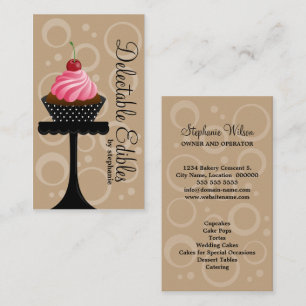 Carte De Visite Boulangerie de Cupcake Fantaisiste Cerise