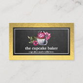 Carte De Visite Boulangerie de Cupcake moderne Pâtisserie Chef Res (Devant)