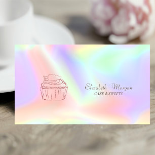 Carte De Visite Boulangerie de Cupcake Pailleté Holographique