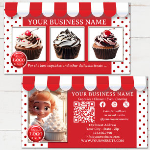 Carte De Visite Boulangerie de Cupcakes ou Glacier
