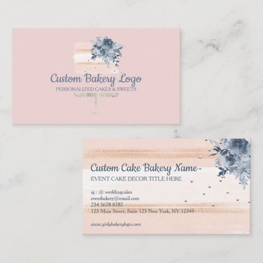 Carte De Visite Boulangerie de fête du gâteau Marine (Devant / Derrière)