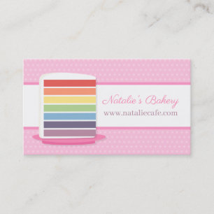 Carte De Visite Boulangerie de gâteau arc-en-ciel coloré