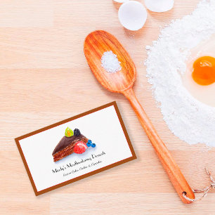 Carte De Visite Boulangerie de gâteau au chocolat aquarelle 