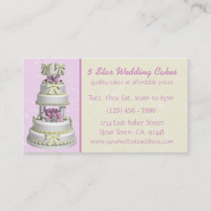Carte De Visite Boulangerie de gâteau de mariage