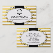 Carte De Visite Boulangerie de gâteau de petit gâteau de rayures (Devant / Derrière)